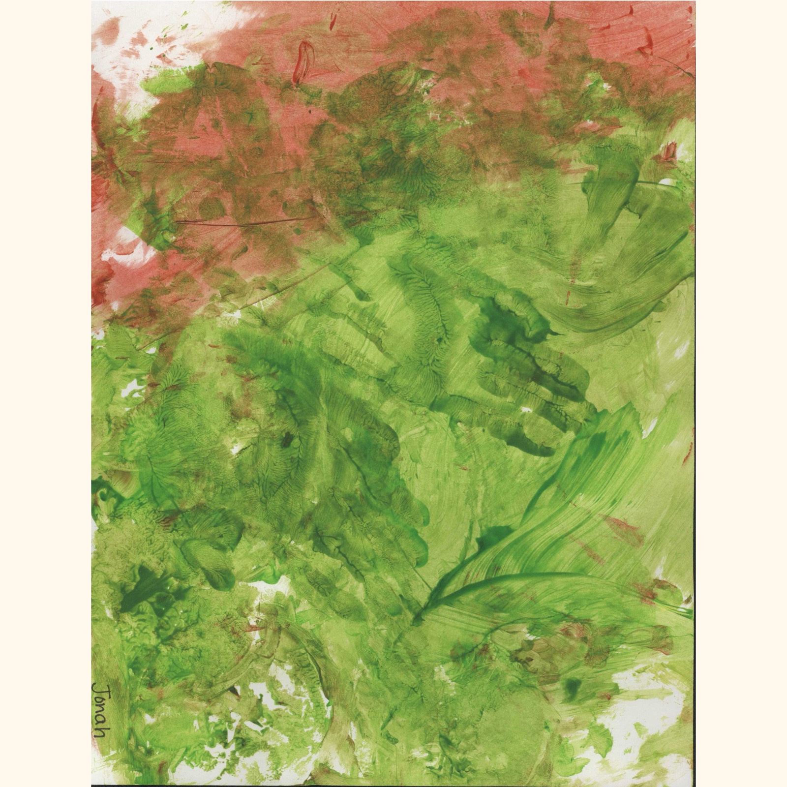 Handprint Garden — original artwork by Jonah, age 7